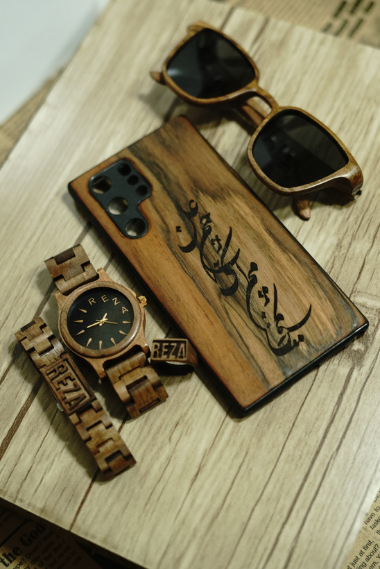 ساعت چوبی مدل لیموند با بند تانک